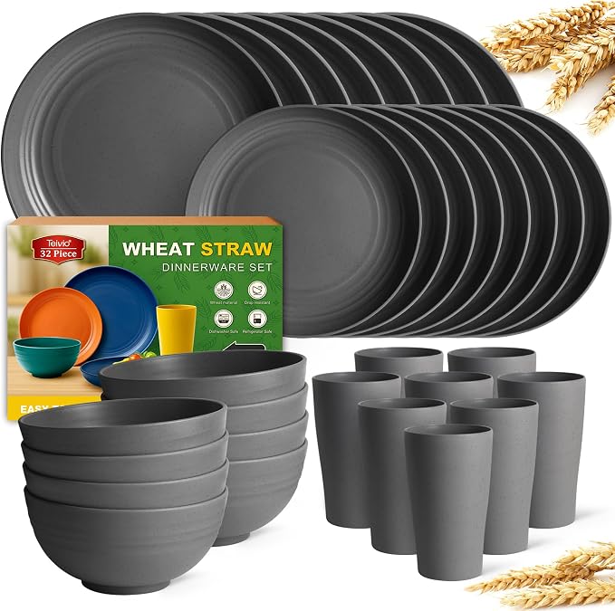 Teivio 32-Piece Plates and Bowls Sets by Teivio