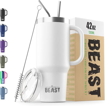 Beast 42 oz Tumbler with Handle Stainless Steel Vacuum Insulated Coffee Ice Cup by GreensSteel