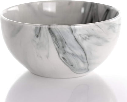 Elama Fine Marble 16 Piece Stoneware Dinnerware Set in Black and White - Image 3
