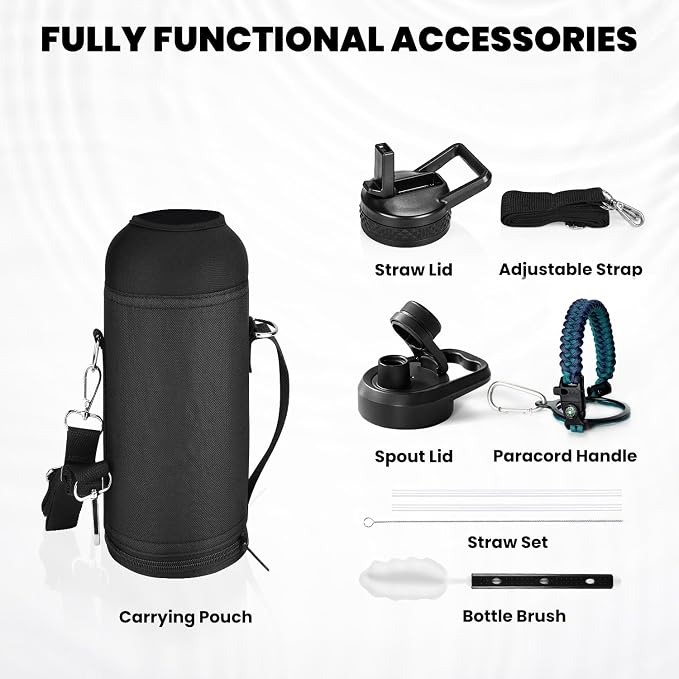 RAYMYLO Insulated Water Bottle 40 oz, Triple Wall Vacuum Stainless Steel | - Image 7