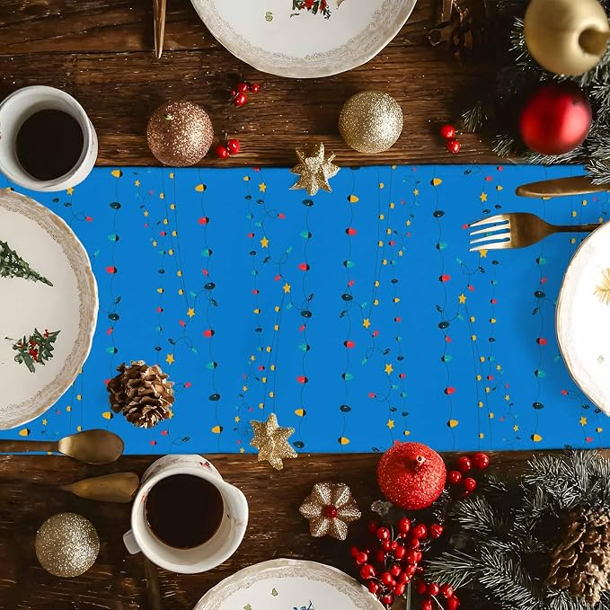 Coastal Christmas Table Runner 36 Inches Long, Xmas Tree Santa Beach Table - Image 4