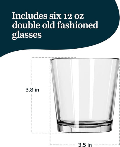 Libbey Bar Essentials Double Old Fashioned Glasses, 12 oz, Modern Rocks Glass - Image 3