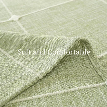 Zobesta Linen Square Table Cloth 70 x 70 Inch, Cotton Green Linen Square Tablecloth, Farmhouse Soft Boho Tablecloth for Outdoor, Party, Holiday, Picnic, Dining