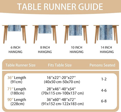Blue Grey Long Table Runners Modern Art Farmhouse Linen Table Runners Dresser - Image 7