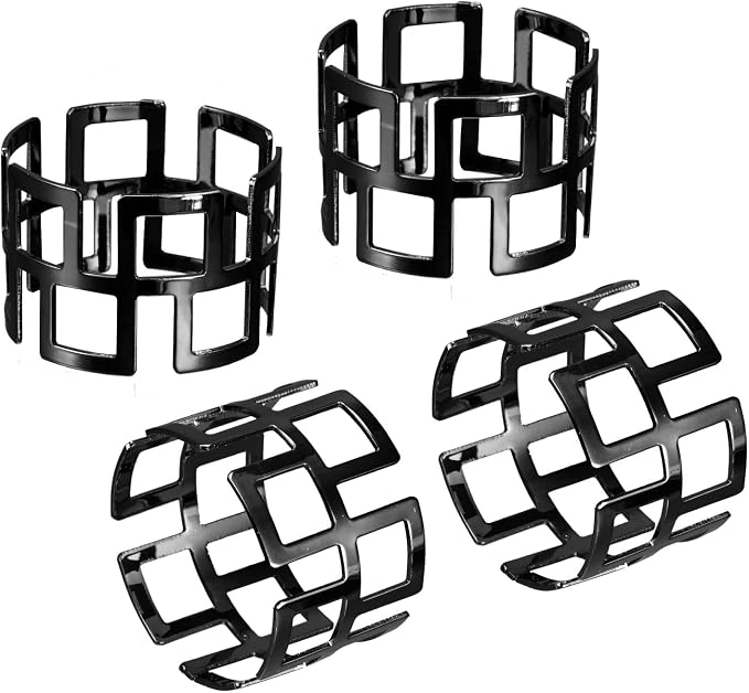 uxcell Metal Napkin Rings Set of 4, Hollow Out Napkin Ring Holder Buckle by uxcell