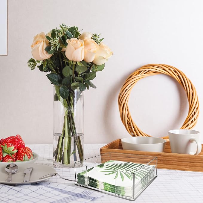 Square Acrylic Napkin Holder for Table Clear Servilletero for Paper Napkin | - Image 8