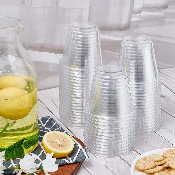 Turbo Bee 300 Pack 9oz Clear Plastic Cups, Disposable Crystal Drinking Cups - Image 6