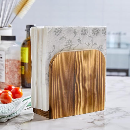 ALELION Brown Wood Napkin Holder - Image 4