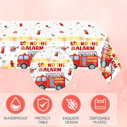 41Pcs FireTruck Birthday Party Decorations Fire Truck Party Tableware Set - Image 5
