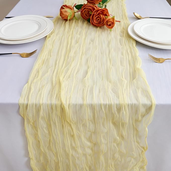 Yellow Cheesecloth Table Runner Summer Halloween Christmas 10Ft Cheese Cloth by Euphonium