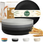 Salad Plates Set of 8, Unbreakable Wheat Straw Plates 9 Inch, Microwavable by BUSOKIP