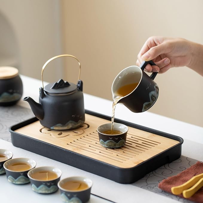 Chinese Gongfu Tea Set tea kit, Tea Gift sets, 15-Piece Ceramic Tea Service - Image 8