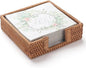 Rattan Napkin Holder Square, Wicker Napkin Basket for Kitchen, Flat Napkin Holders for Paper Napkins, Woven Luncheon Napkin Holder for Table (7.5 x 7.5 x 2.5 inch)