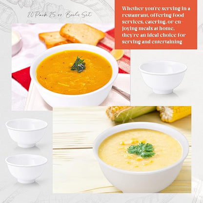 Tioncy 50 Pcs Bowls Set Unbreakable Dessert Soup Salad Bowls - Image 4