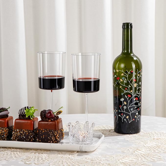 Ciaell 12 Pack Clear Plastic Wine Glasses - 14Oz Plastic Wine Glasses - - Image 5