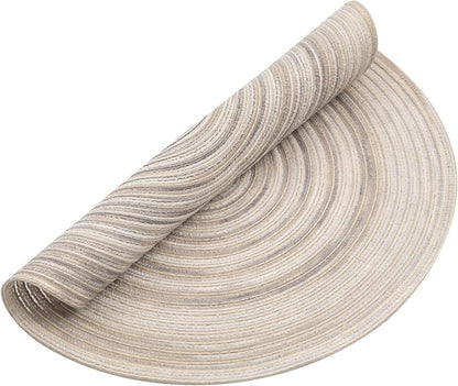 SHACOS Round Braided Placemats 15 inch Set of 6 Washable Kitchen Table Placemats - Image 8