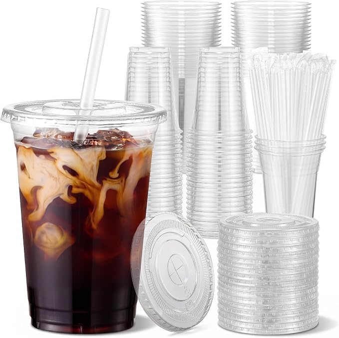 VITEVER 100 Sets - 12oz Clear Plastic Cups by VITEVER