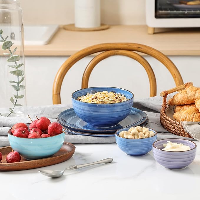 Selamica Ceramic Mini Bowls, 4 OZ Dipping Bowls, 3.5 Inch Gradient Blue Set of 6 - Image 6