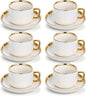8.5oz Cappuccino Cups with Saucers Set of 6, Ceramic Coffee Cup and Saucer with by Unknown