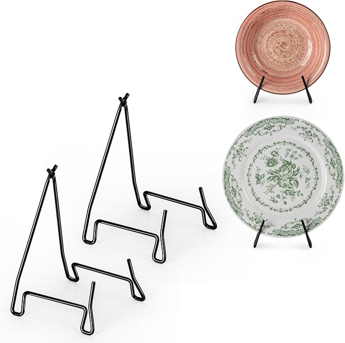 2 Pack Bowl Display Stand, 7.5 Inch Iron Bowl Holder, Plate Stand | by PUERSI