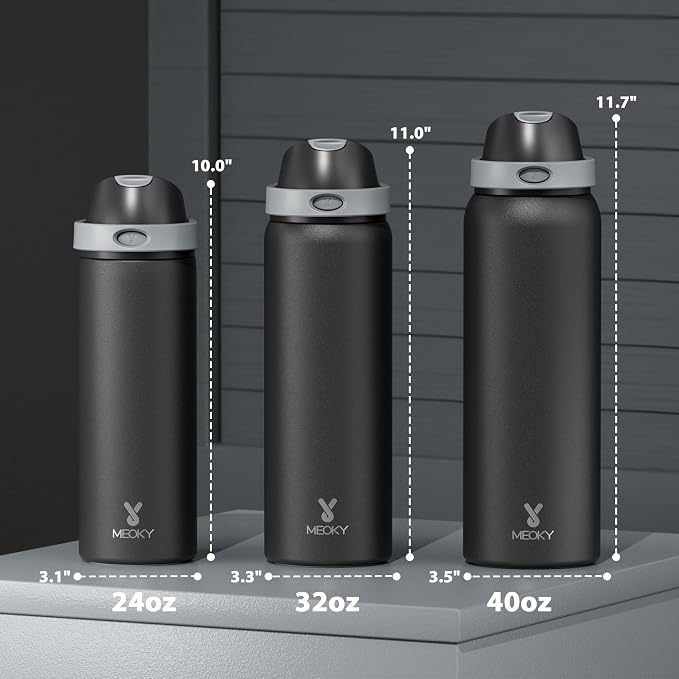 40 oz Insulated Water Bottle for Sports: Meoky Stainless Steel Water Bottle - Image 2