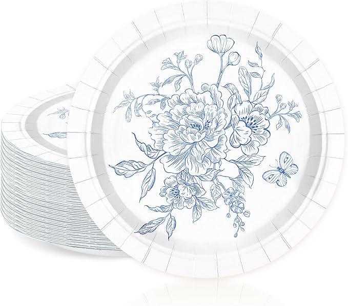 WRAPAHOLIC 25Pcs Floral Paper Plates - Image 3