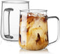 Glass Coffee Mugs, 16 oz Glass Coffee Cups Set of 2, Hot/Cold Beverages by Unknown
