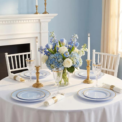 175PCS Blue Plates Disposable - Image 5