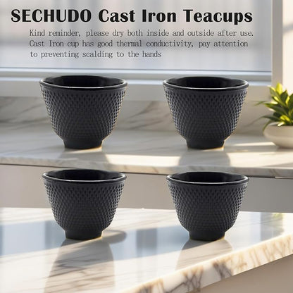 Japanese Cast Iron Tea Cups, Small and Heavy Teacups - Image 7