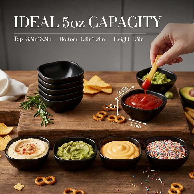 6 pack wheat straw dipping bowls 5oz, alternative plastic soy sauce dishes - Image 2