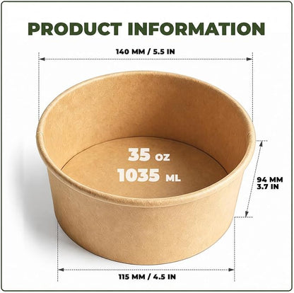 TOPtoper 35 Oz Large Paper Bowls【WITHOUT LIDS】 70 Pack Disposable Soup Bowls - Image 2