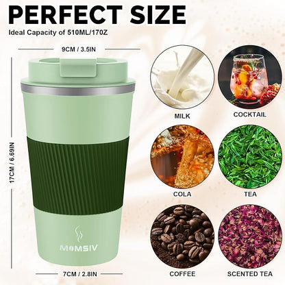 MOMSIV 17oz Travel Coffee Mug, Insulated Coffee Cup - Image 2