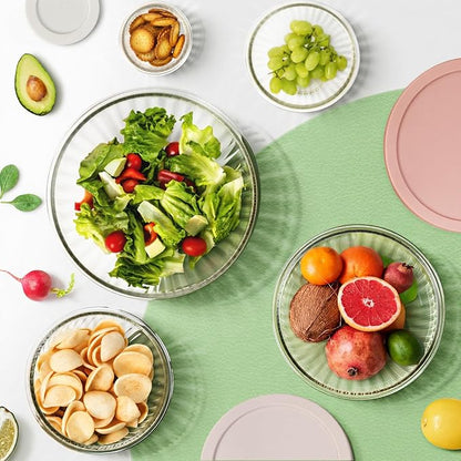 Glass Mixing Bowls with Lids Sets, Meal Prepping and Salad, Bpa Free, - Image 6