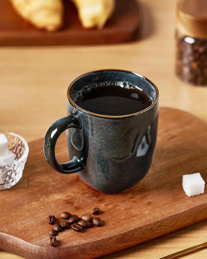 famiware Coffee Mugs Set of 6, Ocean Square 13oz Coffee Cup Set - Image 2