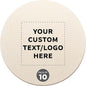 DISCOUNT PROMOS Custom Ceramic Coasters Set of 10, Personalized Bulk Pack - 4 Inches with Cork Bottom Pad, Perfect for Hotel, Bar, Restaurant - Natural