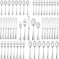 50 Piece Silverware Set Service for 10,Premium Stainless Steel Flatware Set,Mirror Polished Cutlery Utensil Set,Durable Home Kitchen Eating Tableware Set,Include Fork Knife Spoon Set,Dishwasher Safe