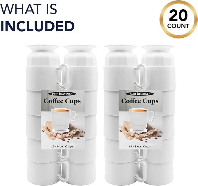 Party Essentials 8-Ounce Hard Plastic Coffee Cup/Tea Mug - Image 3