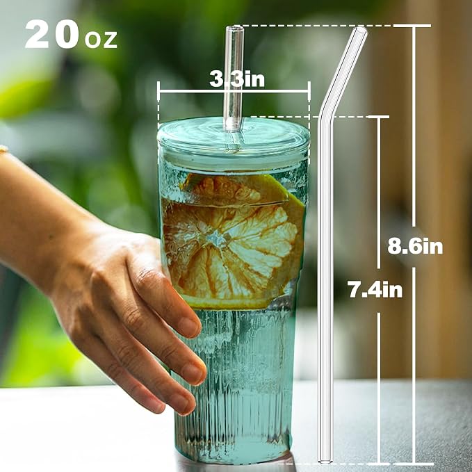 JunVpic Glass Coffee Tumbler, 20 oz Glass Cup - Image 3
