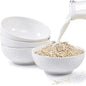 Porcelain Cereal Bowls Set of 4, 26 oz – 6.5" Wide White Floral Embossed by THRYVONA