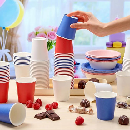 Mimorou 300 Pack 8 oz Disposable Patriotic Paper Cups - Image 3
