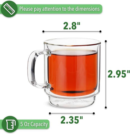 BTaT- Double Walled Stackable Espresso Cups, 5 oz, Double Wall Insulated - Image 3
