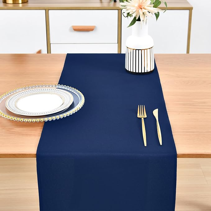 Farmhouse Navy Blue Table Runner Dining Table Runners 90 Inches Long Coffee - Image 7