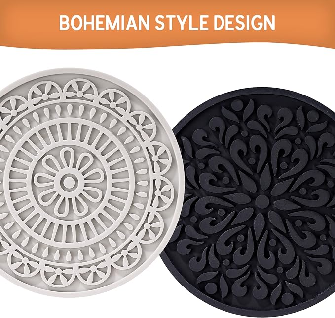 8 Pcs Boho Coasters for Drinks, Silicone Coasters - Image 2
