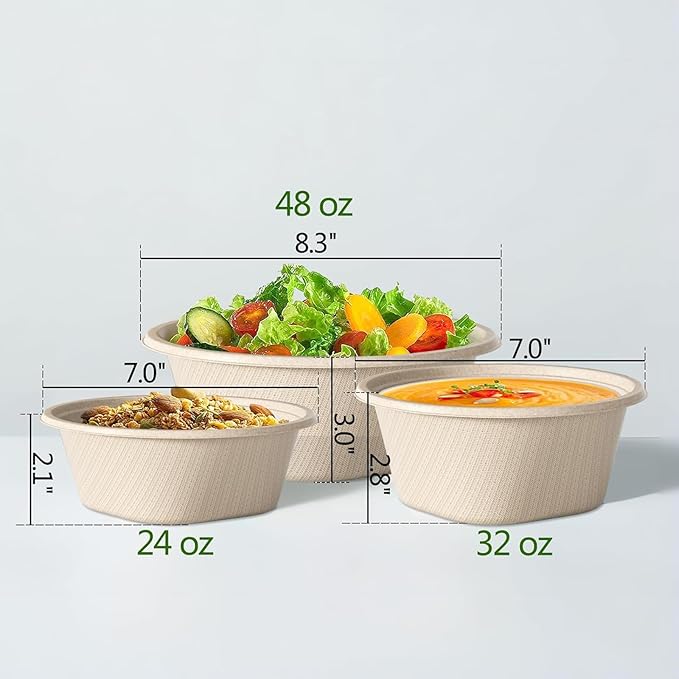 32 Oz Deep Paper Bowls Disposable Bowl - Image 7