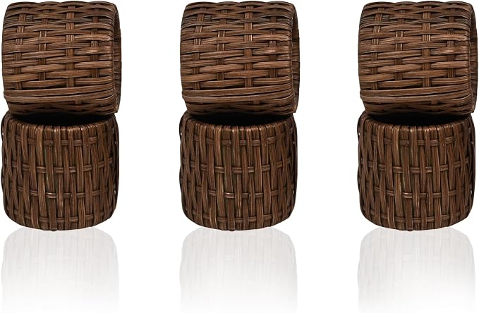 Woven Napkin Rings Set of 12, Handmade Cane Fall Napkin Rings Holders, Natural - Image 8