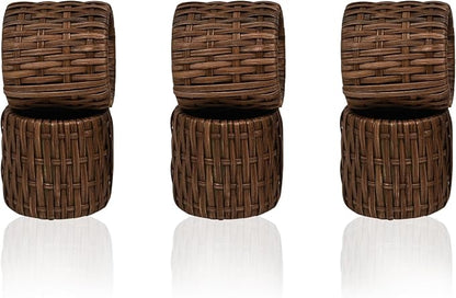 Woven Napkin Rings Set of 12, Handmade Cane Fall Napkin Rings Holders, Natural - Image 8