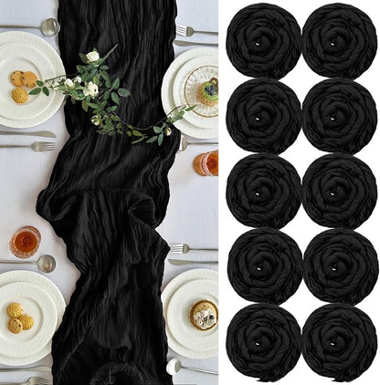 IVAPUPU Black Table Runner 120 Inches by IVAPUPU