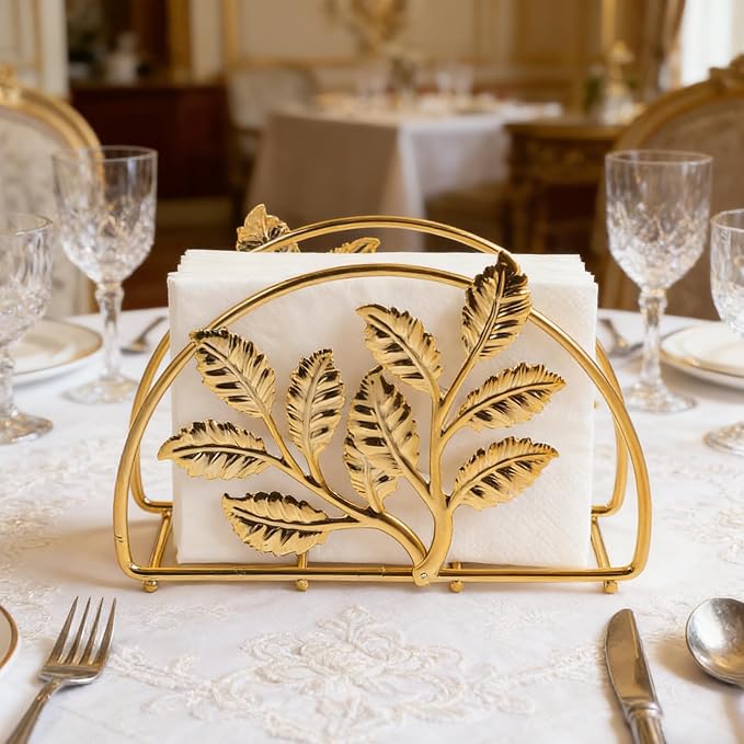 Golden Metal Napkin Holder - Image 7