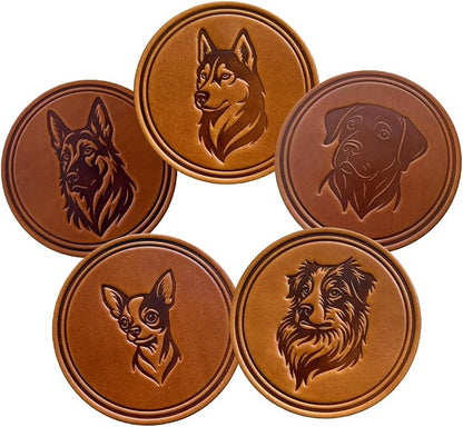 Dog Breed Leather Coasters – Premium Full Grain Table Protectors - Image 5