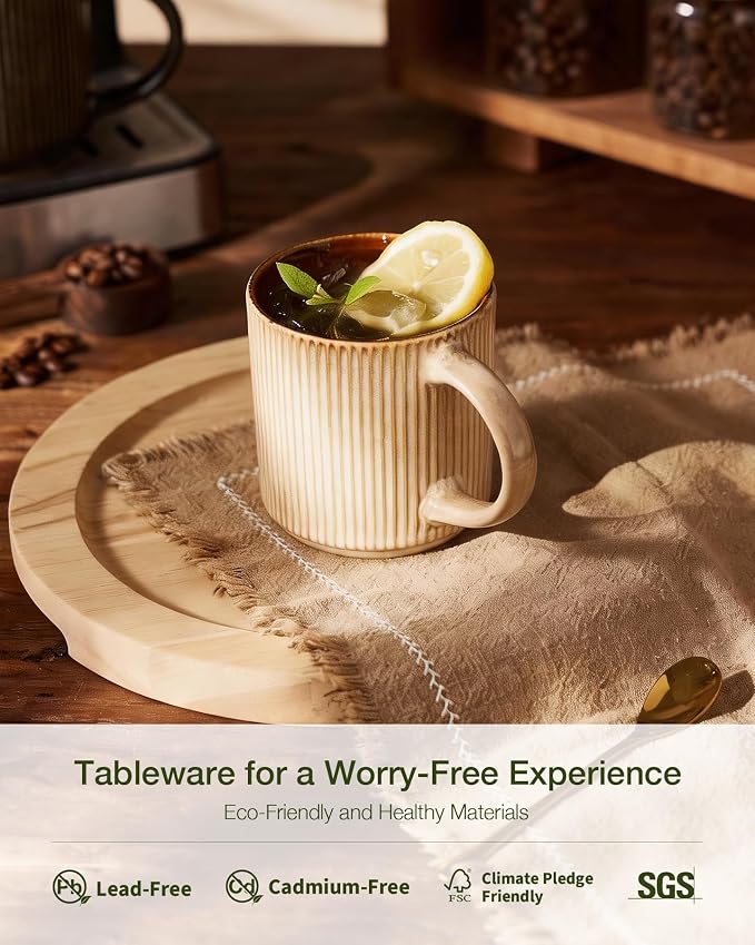 famiware Coffee Mug Set for 6, Star 12 oz Catering Mugs Cup Set - Image 3